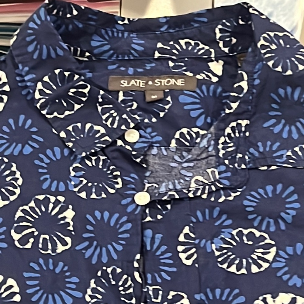 Slate and stone medium button down short sleeve